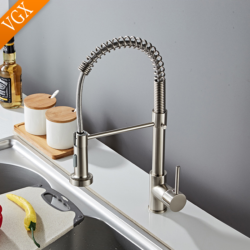 Commercial Kitchen Mixer Tap - Bateria kuchenna VGX z opryskiwaczem wyciąganym
