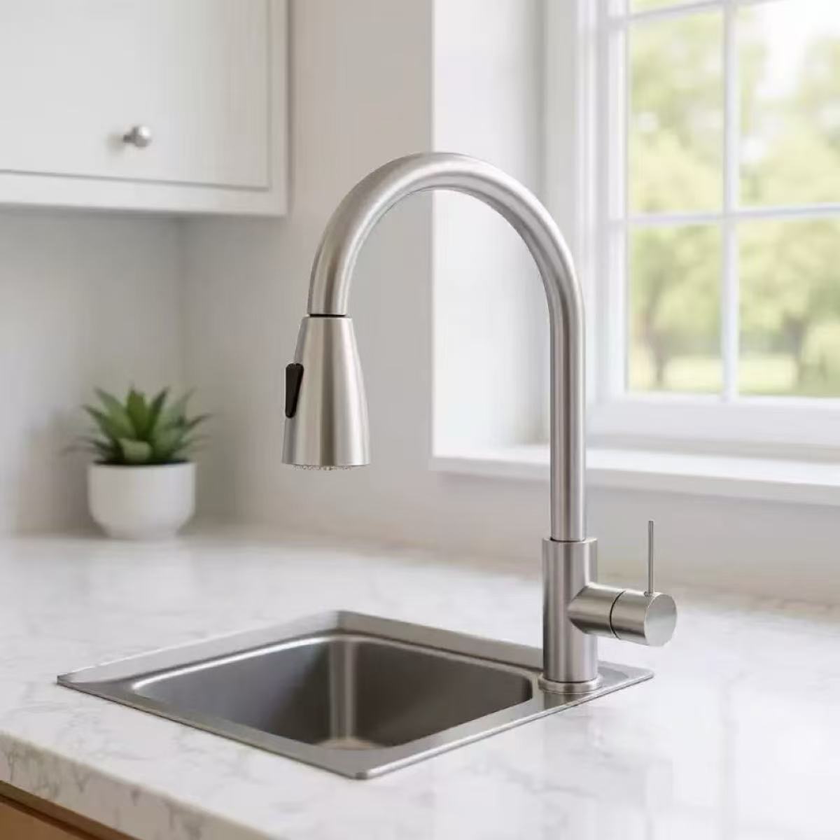 Commercial Kitchen Mixer Tap - Bateria kuchenna jednouchwytowa z wyciąganą wylewką,