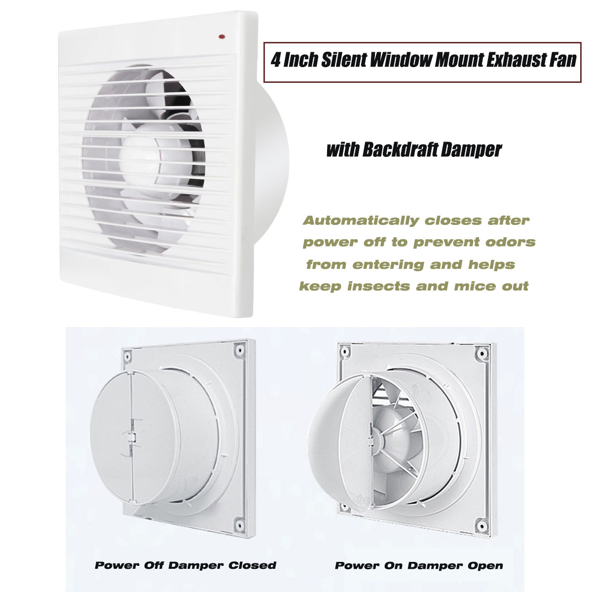 Commercial Kitchen Ventilation - Wentylator wyciągowy cichy, montowany na oknie,