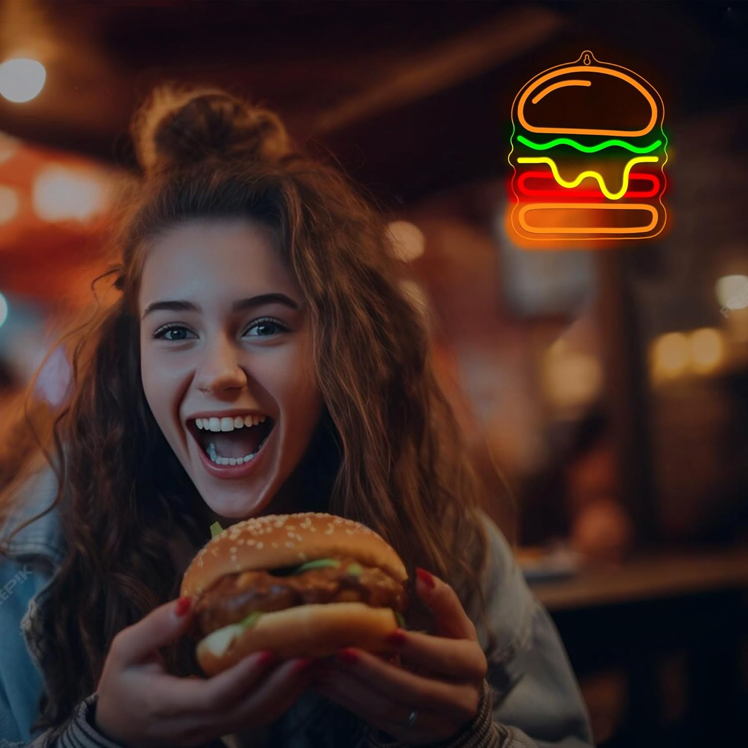 Neon Burger z Warstwowym Serem – Commercial Kitchen Walls recenzja i cena