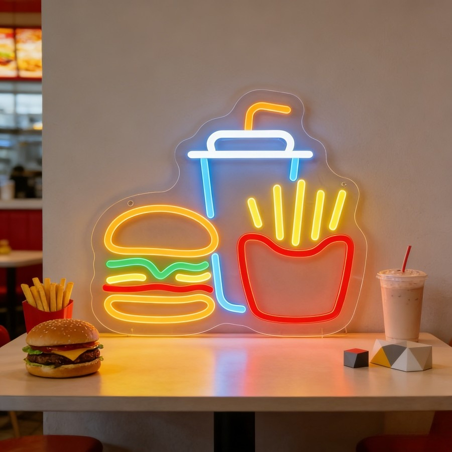 Znak LED Neonowy Burger Frytki – Commercial Kitchen Walls recenzja i cena